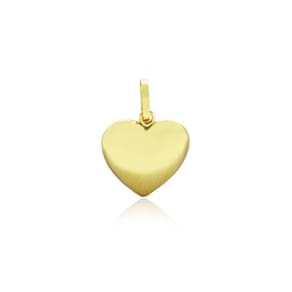 Pingente Coração Bojudo Mini 8 Mm Em Ouro 18K