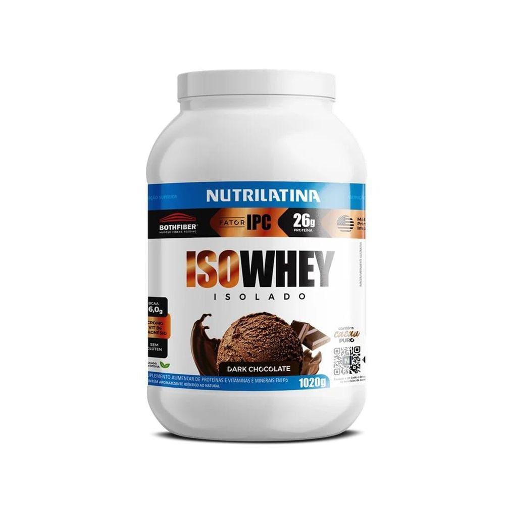 Iso Whey Protein 1020G Sabor Dark Chocolate - Nutrilatina