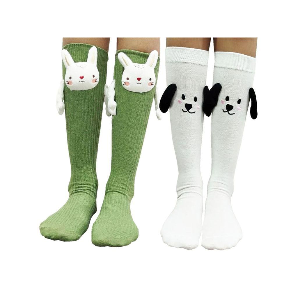 Meias Divertidas 3D Bichinhos Com Bracinhos Infantil Juvenil Modelo Feminino: Kit Com 2 Pares