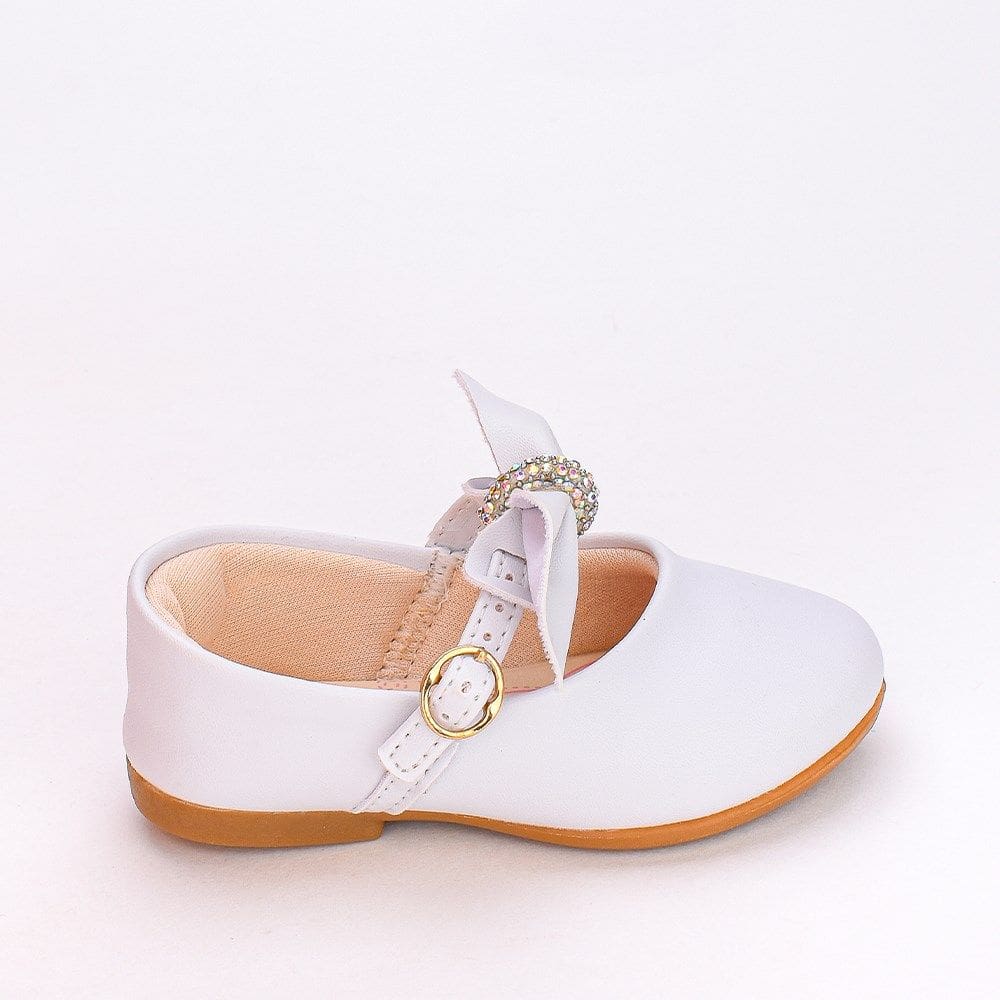 Sapatilha Infantil Feminino Laço Bebê Kidy Branco