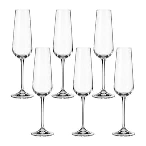 6 Taças Para Champagne Em Cristal Ecológico Ardea 220ml Bohemia