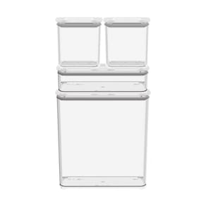 Conjunto 4 Potes Herméticos Coza Modo Cor Cristal