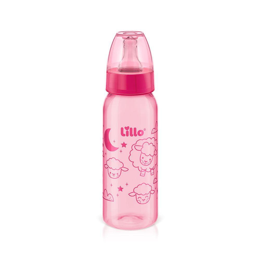 Mamadeira Divertida Fluxo Médio 240ml 6m+ Rosa – Lillo