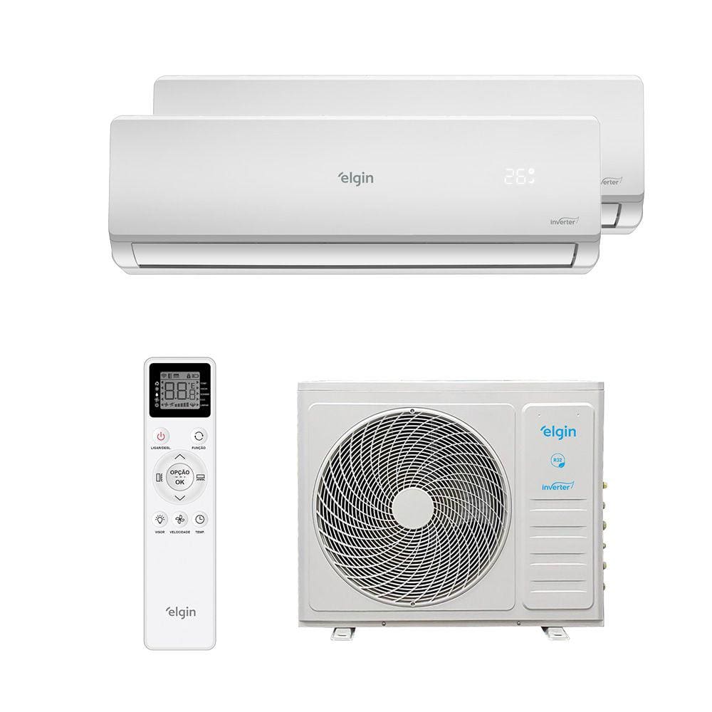 Ar Condicionado Multi Split Inverter Elgin HW R-32 Wifi 18000 Btus (2x Evap 12000) Quente/frio 220V Monofásico