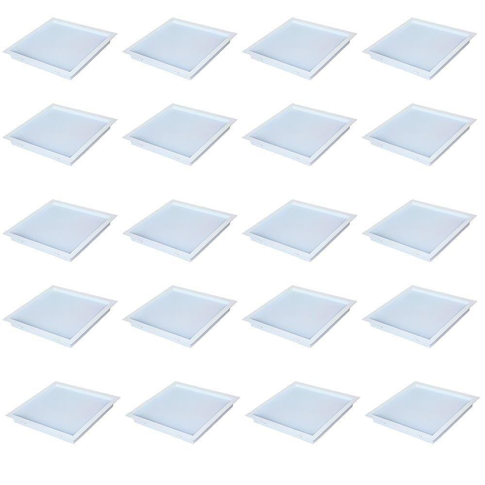 Kit 20 Unidades Plafon Led Quadrado 24w Painel Embutir Slim AVANT