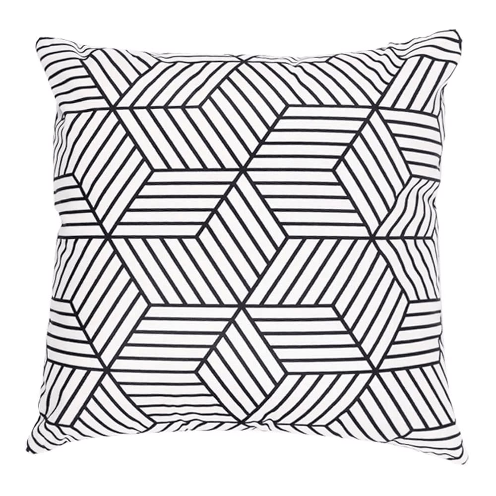 Almofada Vizapi 44x44cm Lyon Preta e Branca