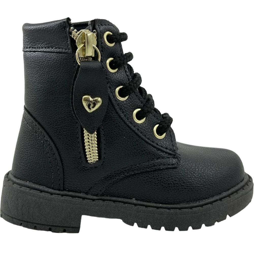 Bota Coturno Infantil Menina Casual Dia a Dia com Zíper Lateral Unipasso 106.02