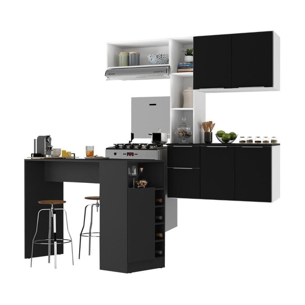 Armário Cozinha Compacta Bancada Americana Sofia Mp2196