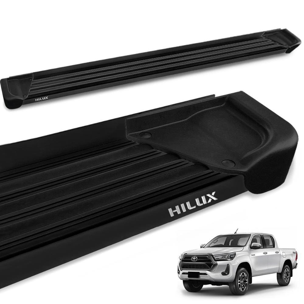 Estribo Lateral Hilux CD 2016 a 2024 Aluminio Preto A1