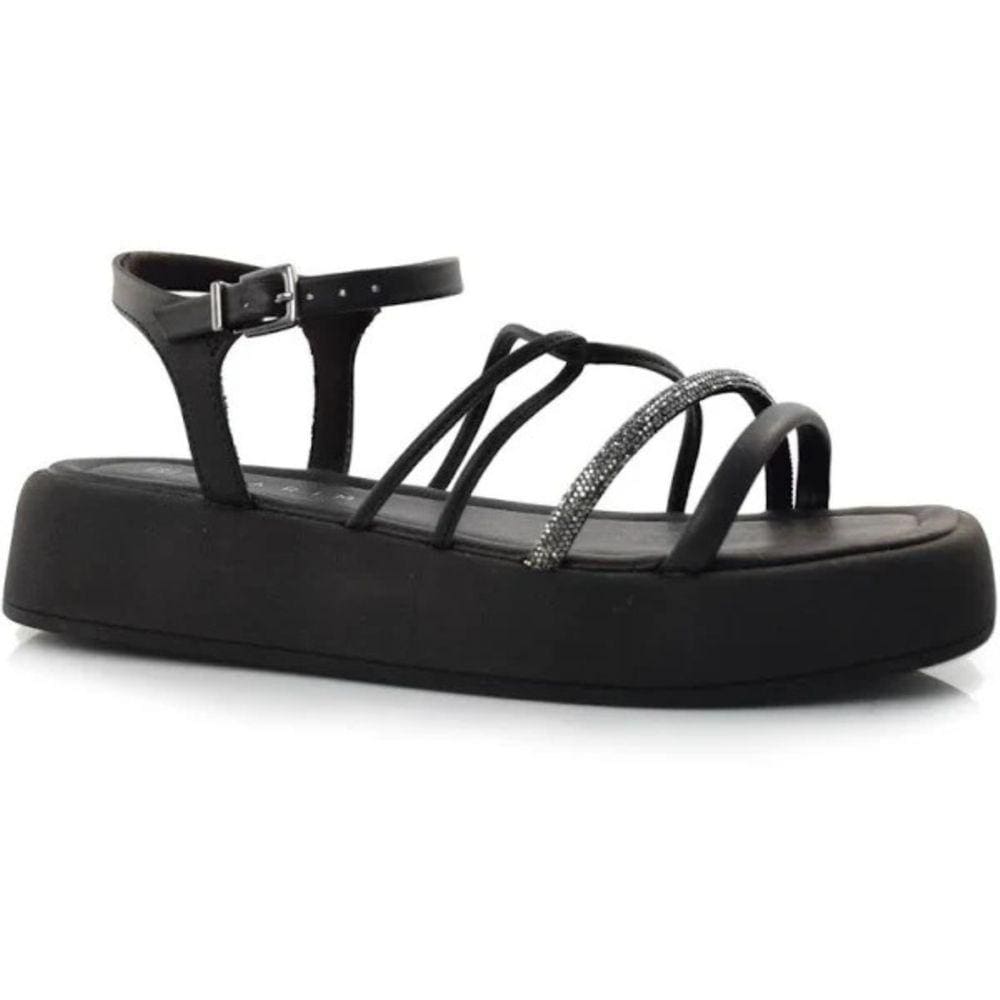Sandália Ramarim Salto Flatform Baixo Feminina Preto