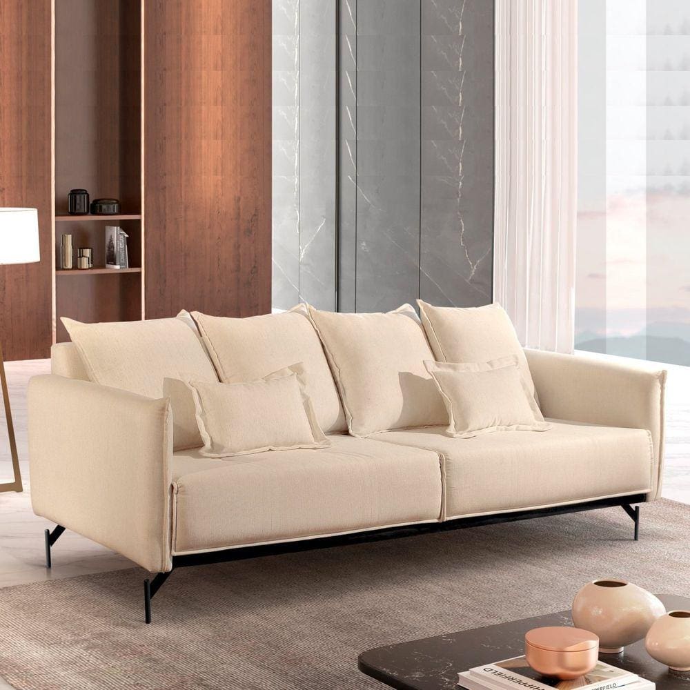 Sofá Acacia 4 Lugares Mm Top 220cm Molas Bonel Bege