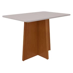 Mesa de Jantar 120x80cm Tampo Mdf/vidro Celebrare Frassino/Off White