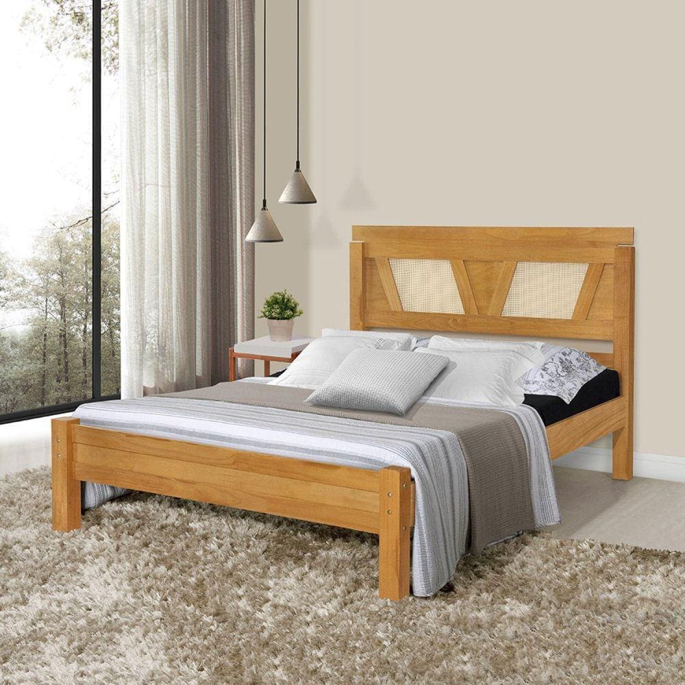 Cama Casal Madeira Maciça Magnólia Imbuia Imbuia