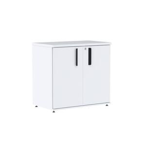 Armário Baixo 02 Portas Pivotante Abc745 Branco/Preto