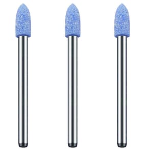 Kit 3 Ponta Montada 4Mm Azul Bala Haste 3Mm Micro Retífica