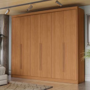 Guarda-roupa 6 Portas e 6 Gavetas Open Canela