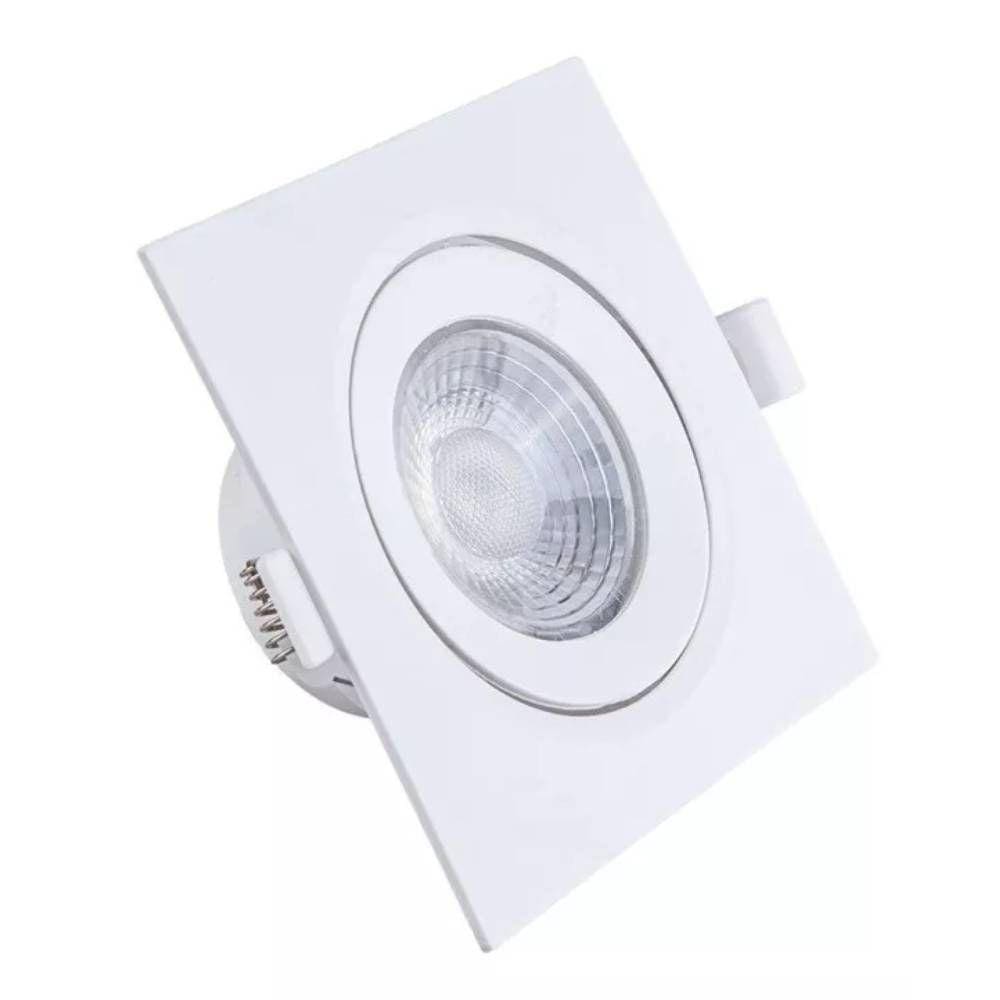 Spot Led Integrado Embutir Quad 5W Bivolt 6500K Luz Fria Decoração
