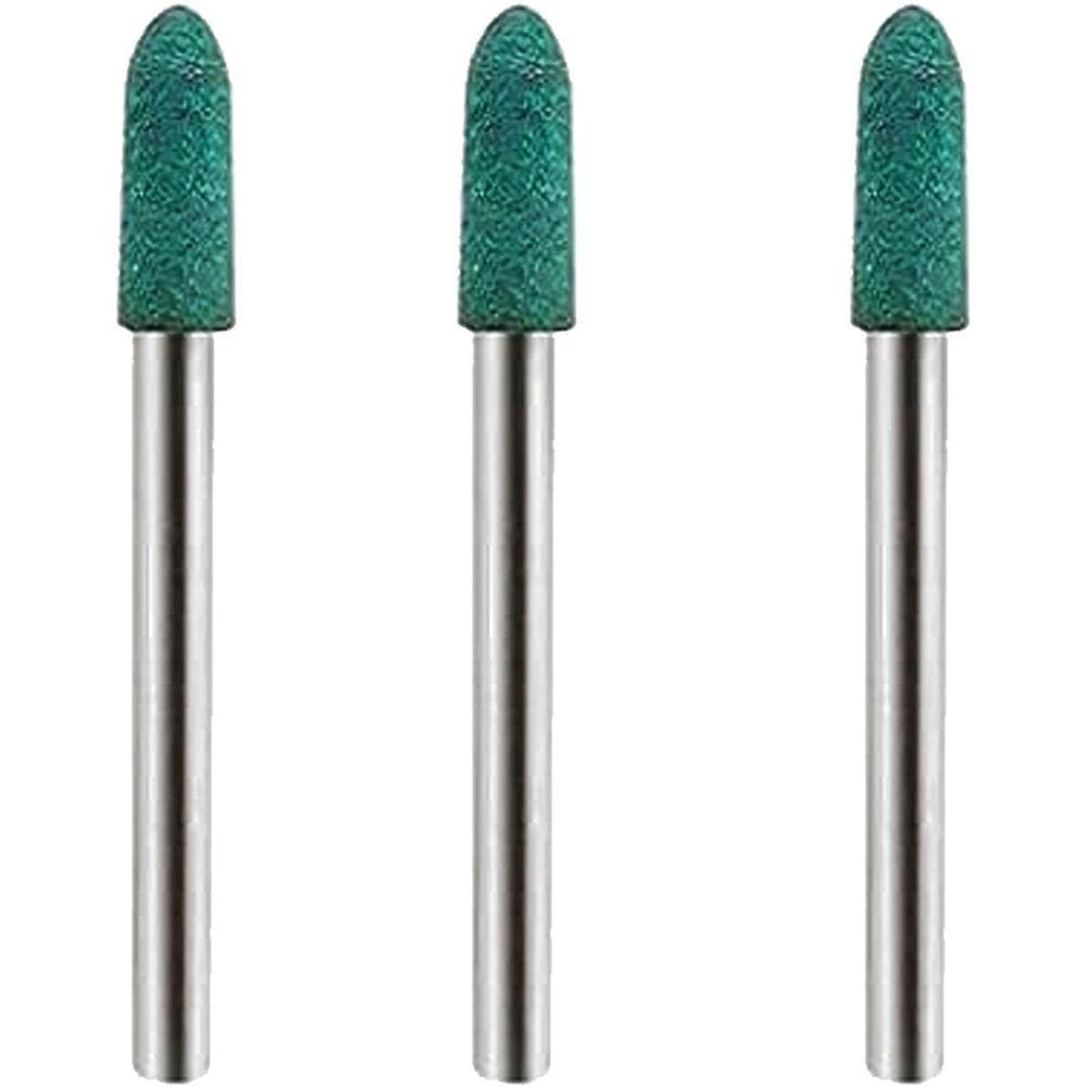 Kit 3 Pontas Montadas 4Mm Borracha Haste 3Mm Micro Retifica