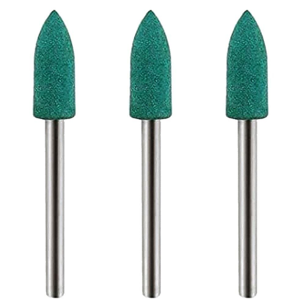 Kit 3 Ponta Montada 6Mm Borracha Cônica Micro Retifica 3Mm