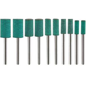 Kit 10 Pontas Montadas Borracha 4 A 10Mm Haste 3Mm Retifica