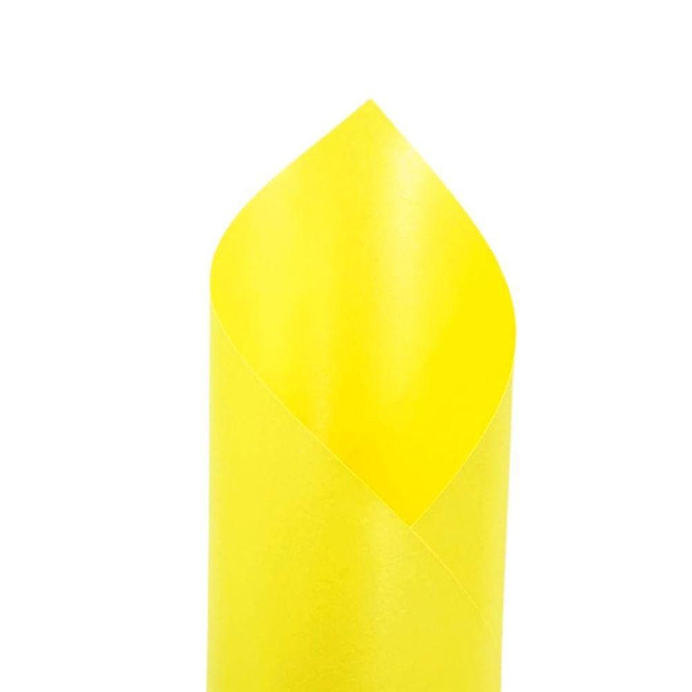 Papel Perolado Neon 180g formato A4 Amarelo - 20 folhas