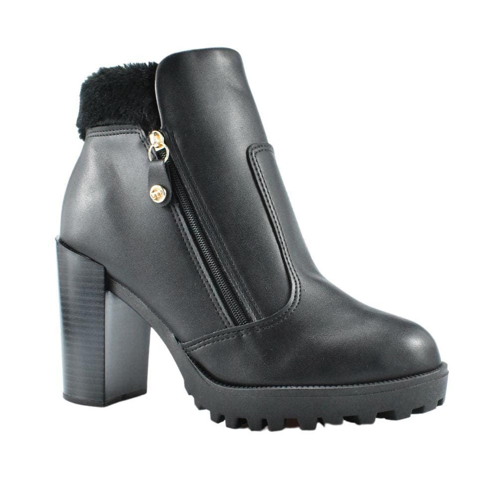 Bota Moleca Feminino Salto Alto Cano Curto