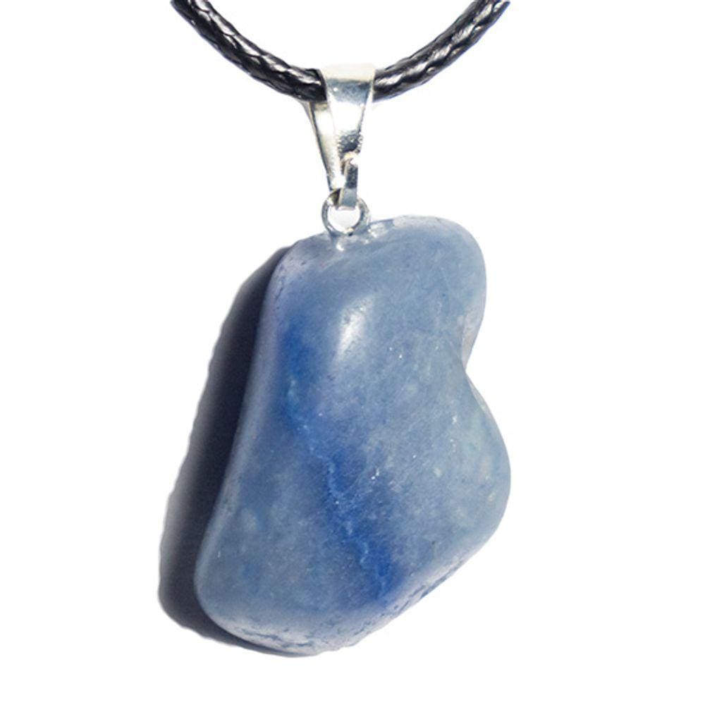 Colar Pedrinha Quartzo Azul Natural Montagem Pino Prateado