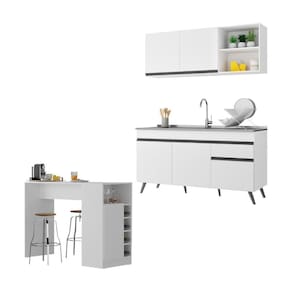 Armário Cozinha Compacta Bancada Americana Veneza Mp2200