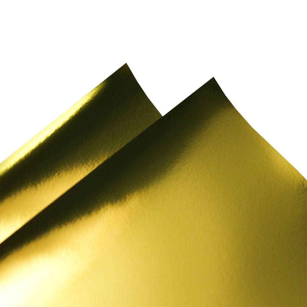 Papel Lamicote Laminado Pacote com 10 folhas A4 Ouro Dourado - 180G/m²