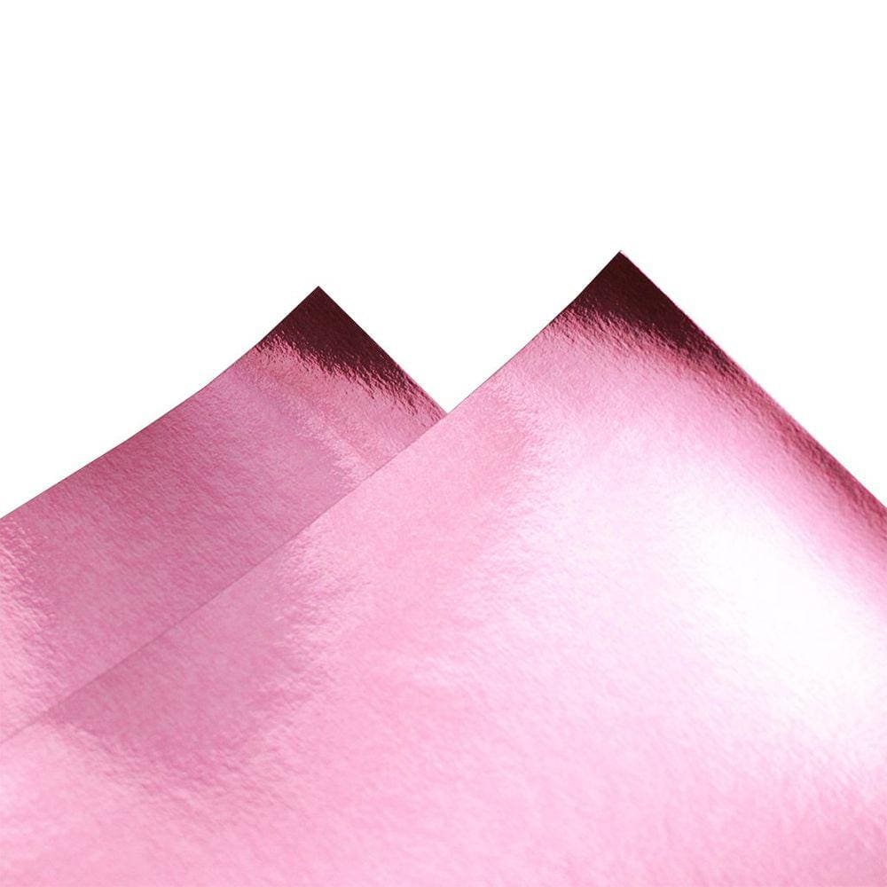 Papel Lamicote Laminado Pacote com 10 folhas A4 Rosa - 250G/m²