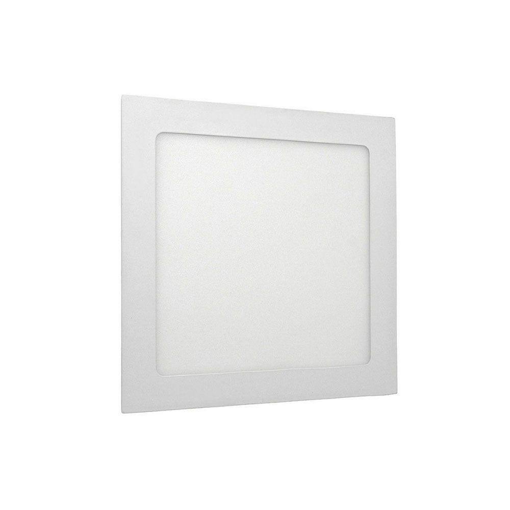Plafon Painel Led Embutir Quadrado 18w 21X21cm Bivolt 6000K Luz Fria Decoração