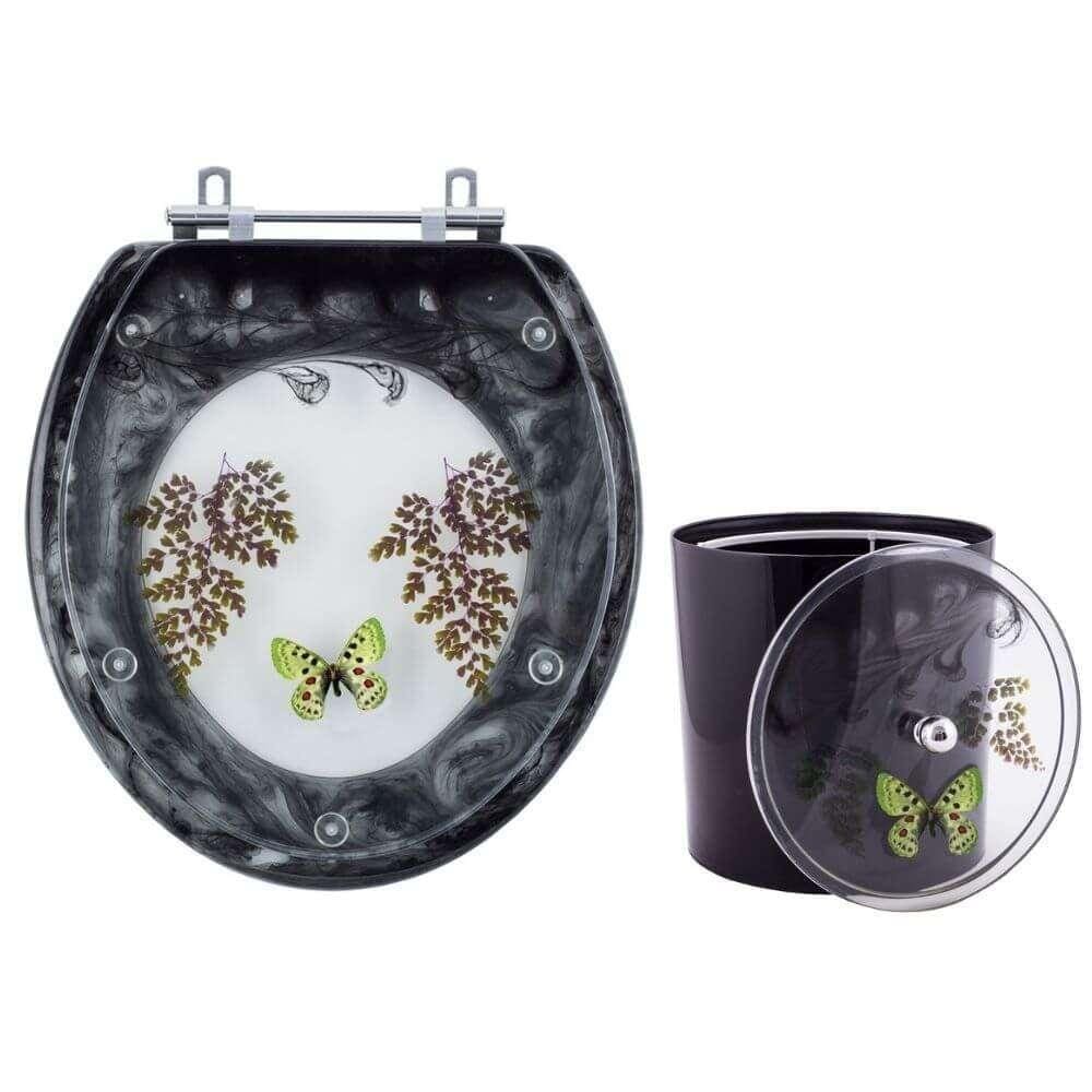Assento Sanitário Para Louça Stylus E Lixeira Decoradas