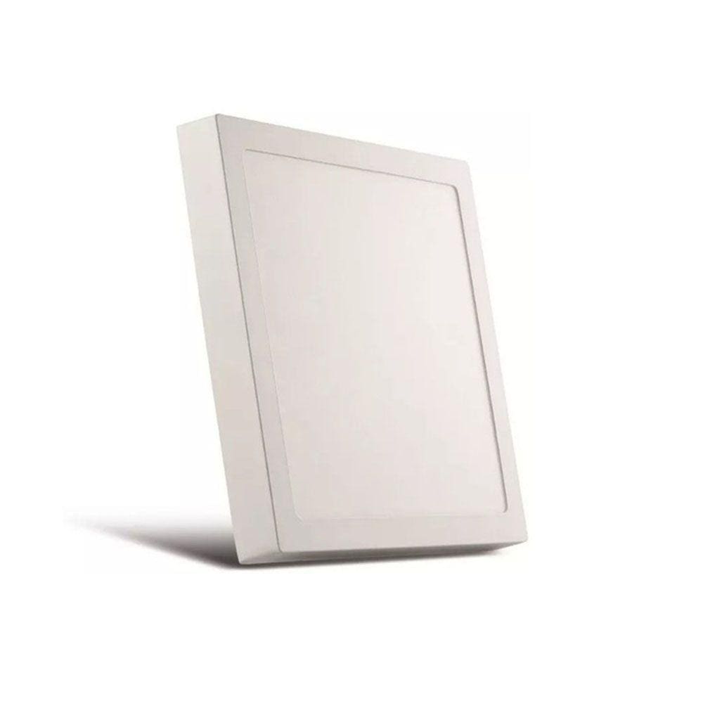 Plafon Painel Led Sobrepor Quadrado 24w 30cm 3000K Luz Quente Decoração