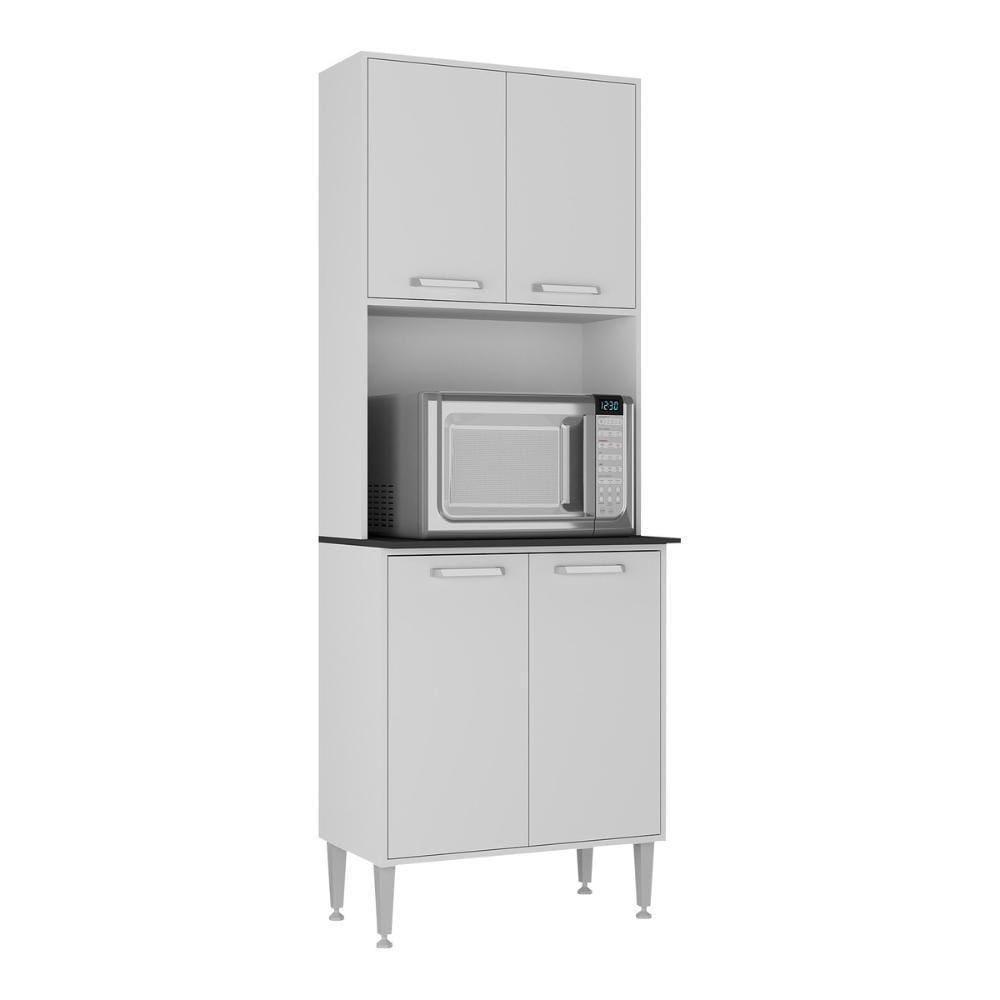 Paneleiro 63cm 4 Portas Para Micro-ondas Siena Multimóveis Mp2182 Branco Branco