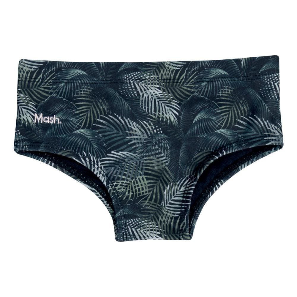 Sunga estampada folhagem palmeira infantil