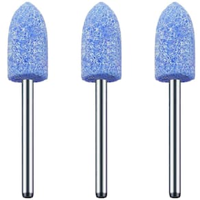 Kit 3 Ponta Montada 10Mm Azul Bala Haste 3Mm Micro Retífica