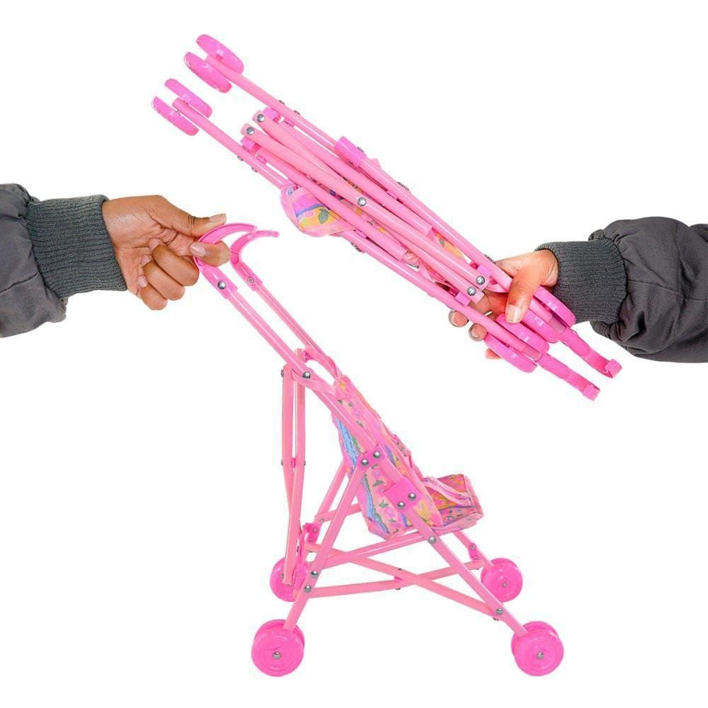 Carrinho De Boneca Dobrável Menina Brinquedo
