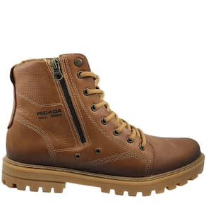 Coturno Masculino Casual em Couro Zíper Lateral Pegada Jungle 181506
