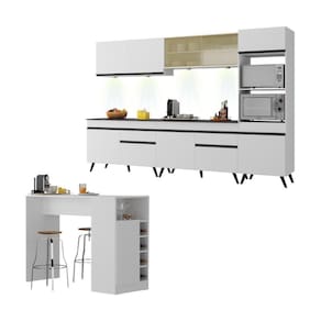 Armário Cozinha Completa Bancada Americana Veneza Mp2199
