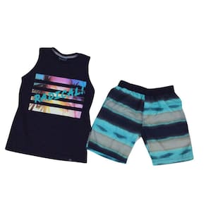 Conjunto Vrasalon Verão Masc Bermuda Tactel Colorido