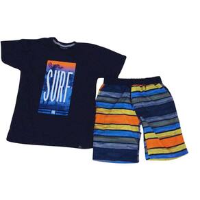 Conjunto Vrasalon Verão Masc Bermuda Tactel Colorido
