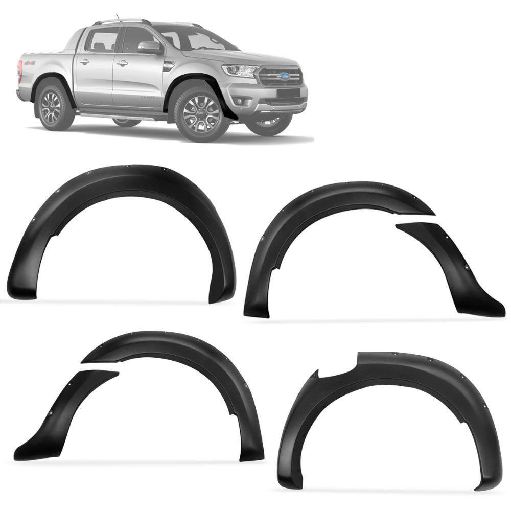 Alargador lamas Ranger CD 2020 a 2022 Preto 6 Peças Dfender