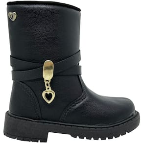 Bota Infantil Menina Casual Dia a Dia Detalhe de Coração Cano Baixo Unipasso 105.02