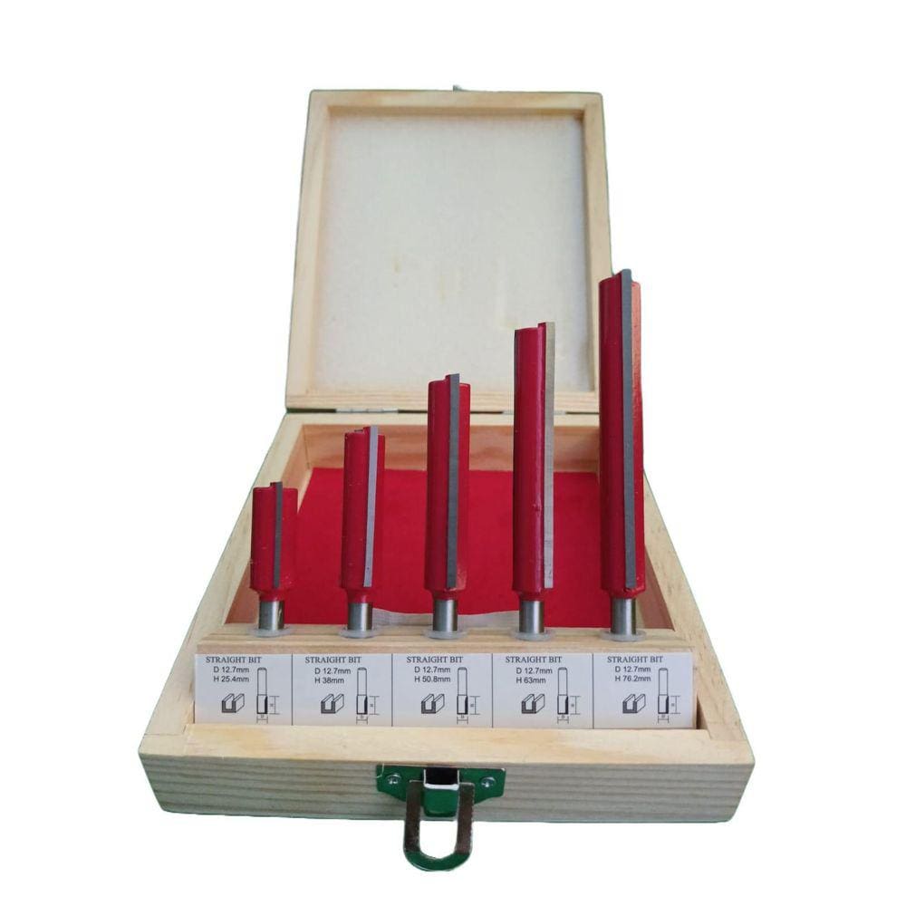 Jogo De Fresa Reta Longa Para Tupia Haste 6Mm Luthier Copia