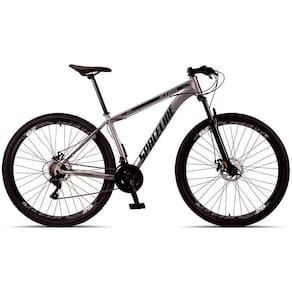 Bicicleta Aro 29 Spaceline Star 21 Marchas, Quadro De Alumínio E Freio A Disco - Prata/Preto