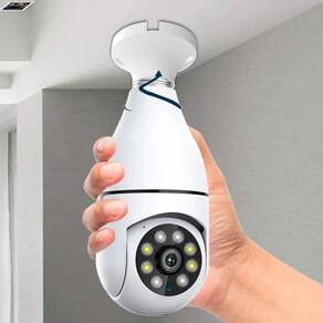 Câmera Ip 360 Giratória Com Wifi E Lâmpada