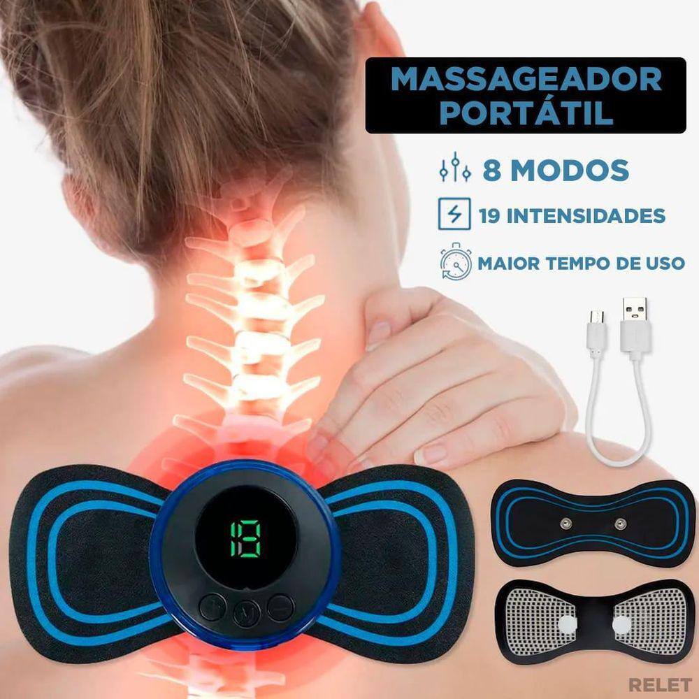 Massageador Eletroterapia Ems Cervical Perna Lombar Abdomen