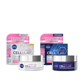 Kit Creme Hidratante Nivea Facial Celular Filler Antissinais DIA + NOITE / Antirrugas