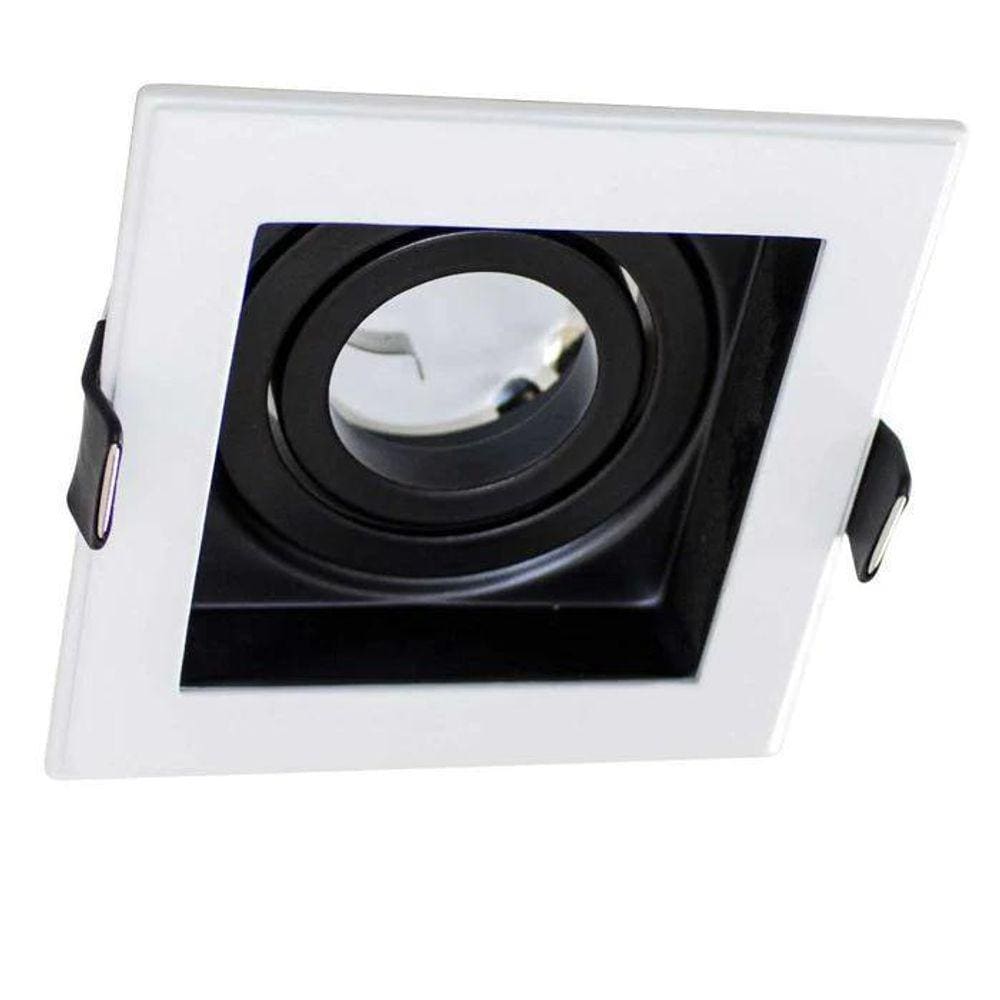 Spot Dowlight Ns7351P Embutido Branco Com Preto