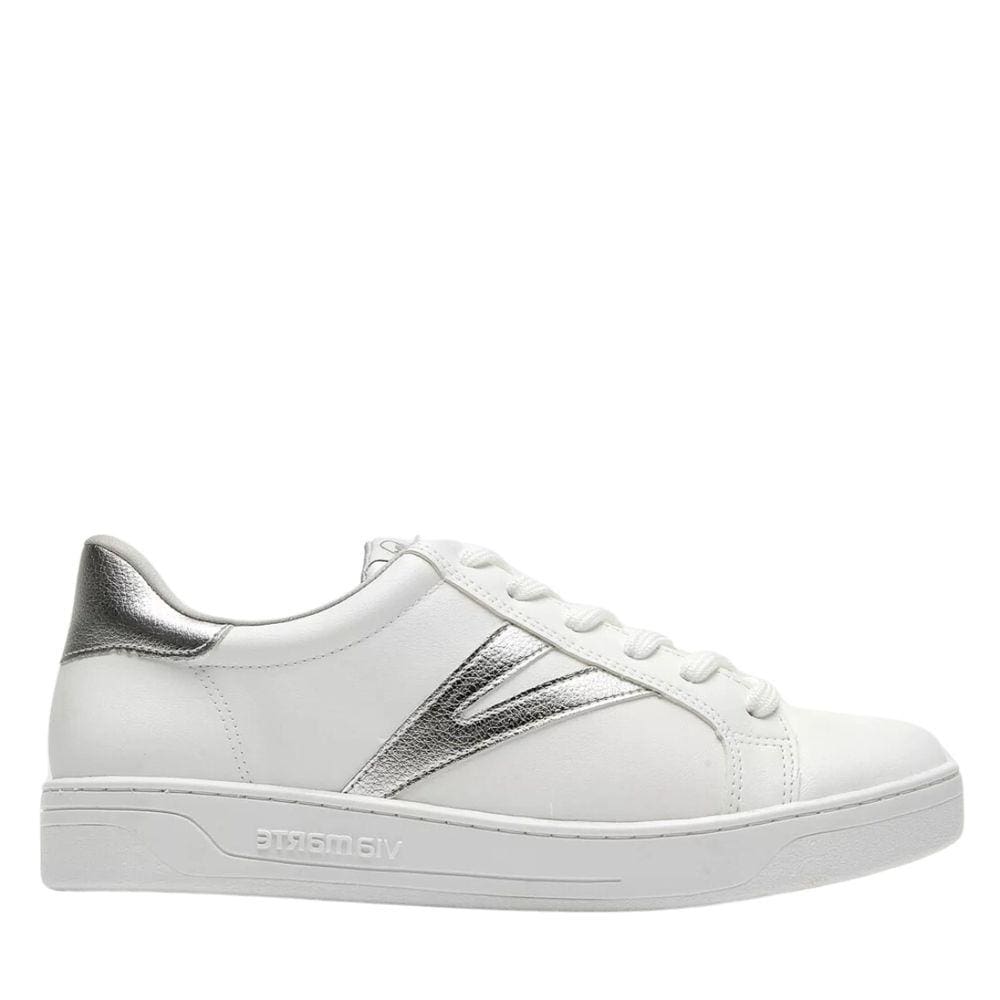Tênis Via Marte Casual Feminino Branco E Prata